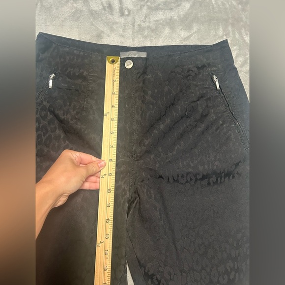 Vanilla Trouser Pants Women’s 40 N Becky Black Leopard Animal High Rise Italian - Picture 7 of 9